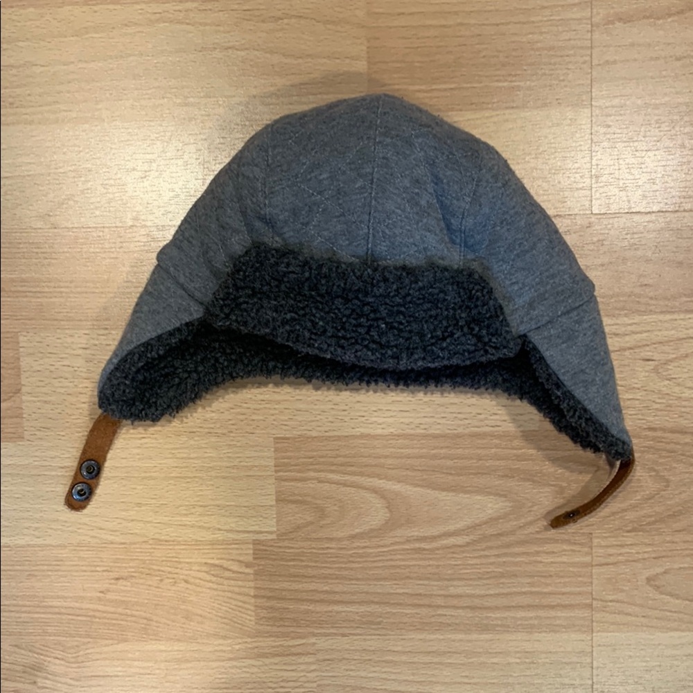 Jacadi Gray Trapper Hat with Black Sherpa Lining
